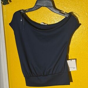 Elegant Navy Short Sleeve Top